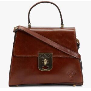 NWTPATRICIA NASH Leather Carisbrooke Satchel With Twist Lock Closure